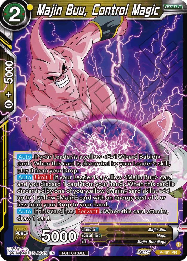 Majin Buu, Control Magic (Zenkai Series Tournament Pack Vol.3) P-491 card from Tournament Promotion Cards