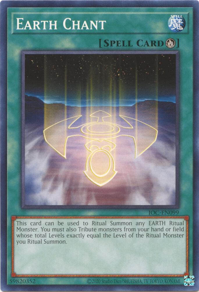 Earth Chant IOC-EN099 card from Invasion of Chaos (25th Anniversary Edition)