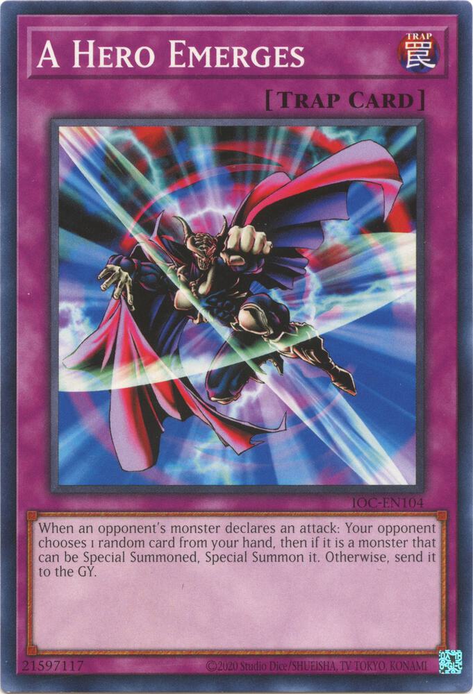 A Hero Emerges IOC-EN104 card from Invasion of Chaos (25th Anniversary Edition)