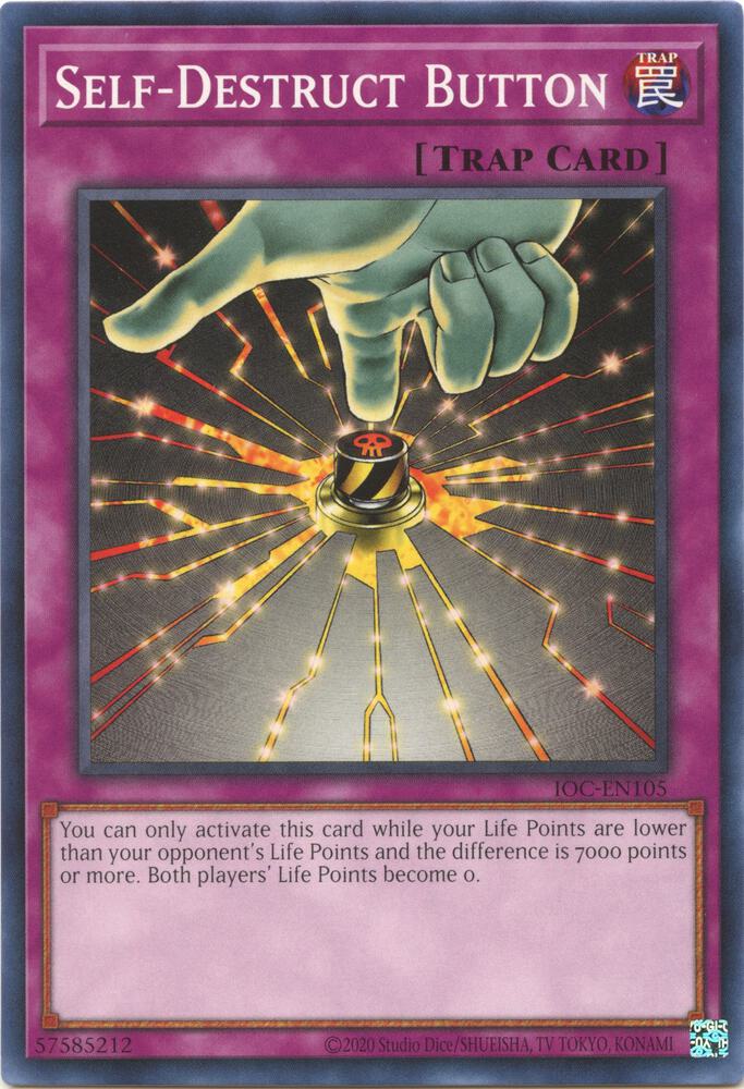 Self-Destruct Button IOC-EN105 card from Invasion of Chaos (25th Anniversary Edition)