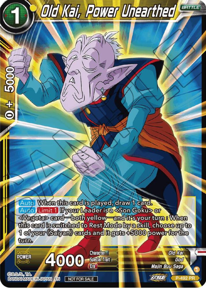 Old Kai, Power Unearthed (Zenkai Series Tournament Pack Vol.3) P-492 card from Tournament Promotion Cards