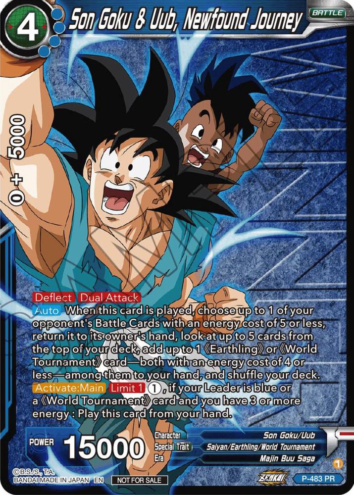 Son Goku & Uub, Newfound Journey (Zenkai Series Tournament Pack Vol.3 Winner) P-483 card from Tournament Promotion Cards