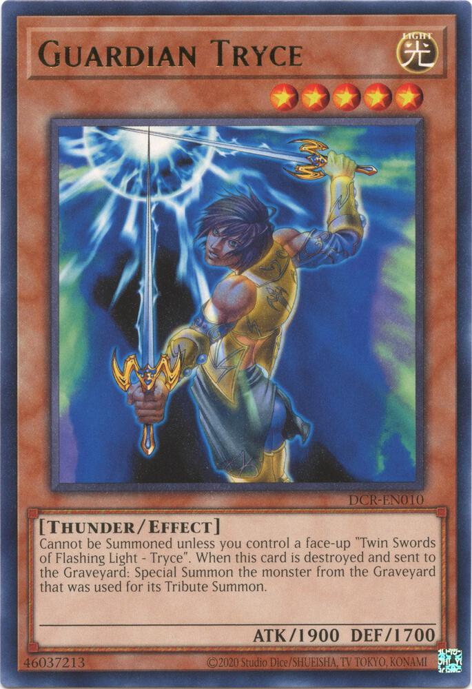 Guardian Tryce DCR-EN010 card from Dark Crisis (25th Anniversary Edition)