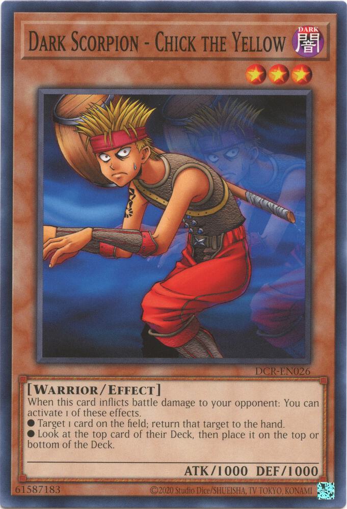 Dark Scorpion - Chick the Yellow DCR-EN026 card from Dark Crisis (25th Anniversary Edition)