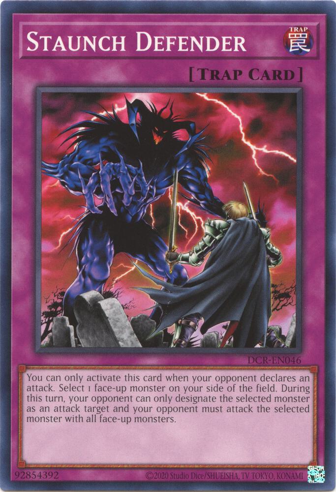 Staunch Defender DCR-EN046 card from Dark Crisis (25th Anniversary Edition)
