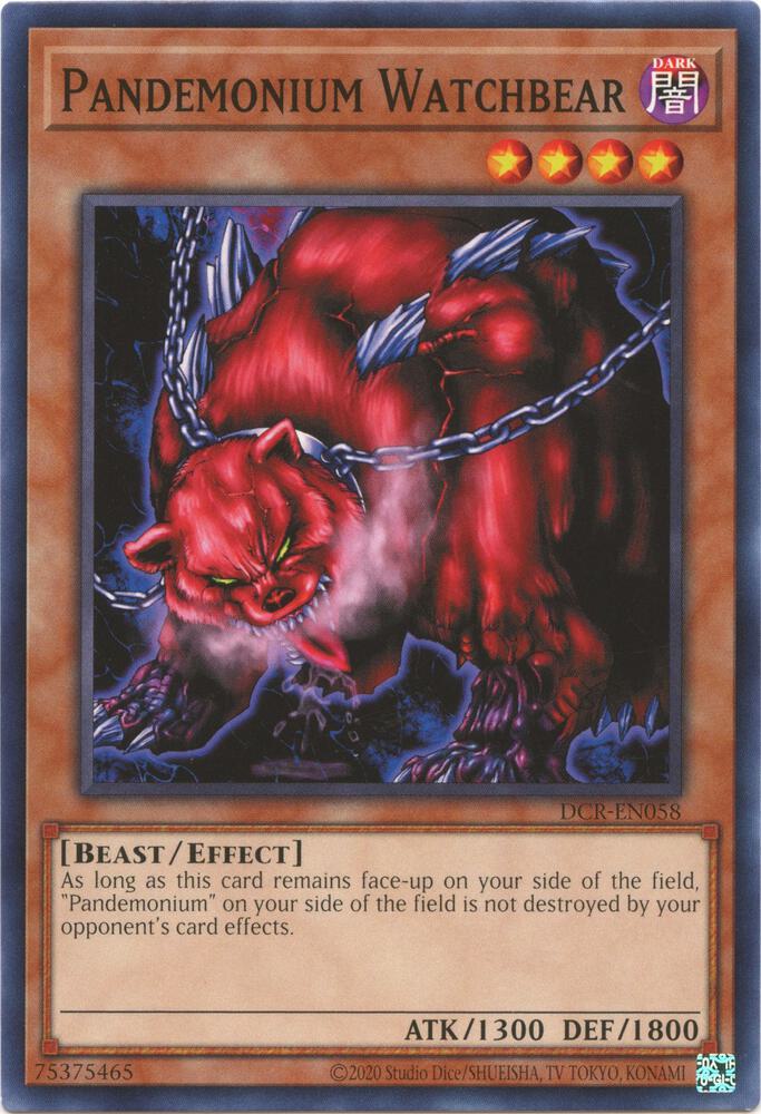 Pandemonium Watchbear DCR-EN058 card from Dark Crisis (25th Anniversary Edition)