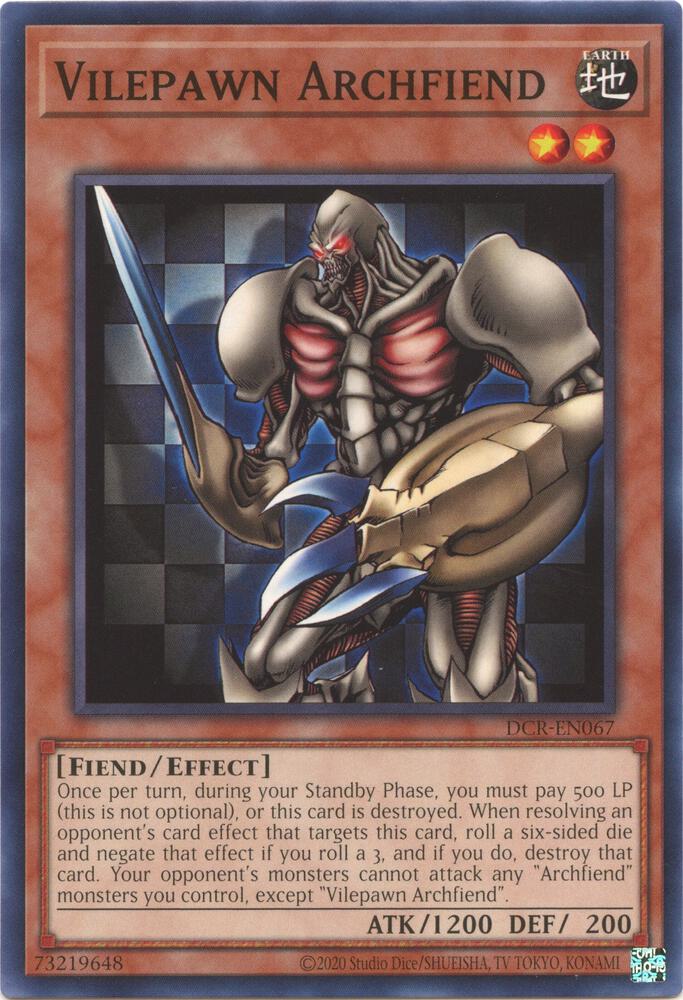 Vilepawn Archfiend DCR-EN067 card from Dark Crisis (25th Anniversary Edition)