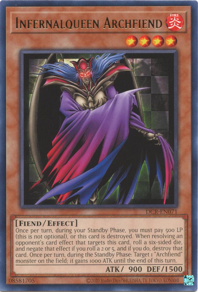 Infernalqueen Archfiend DCR-EN071 card from Dark Crisis (25th Anniversary Edition)
