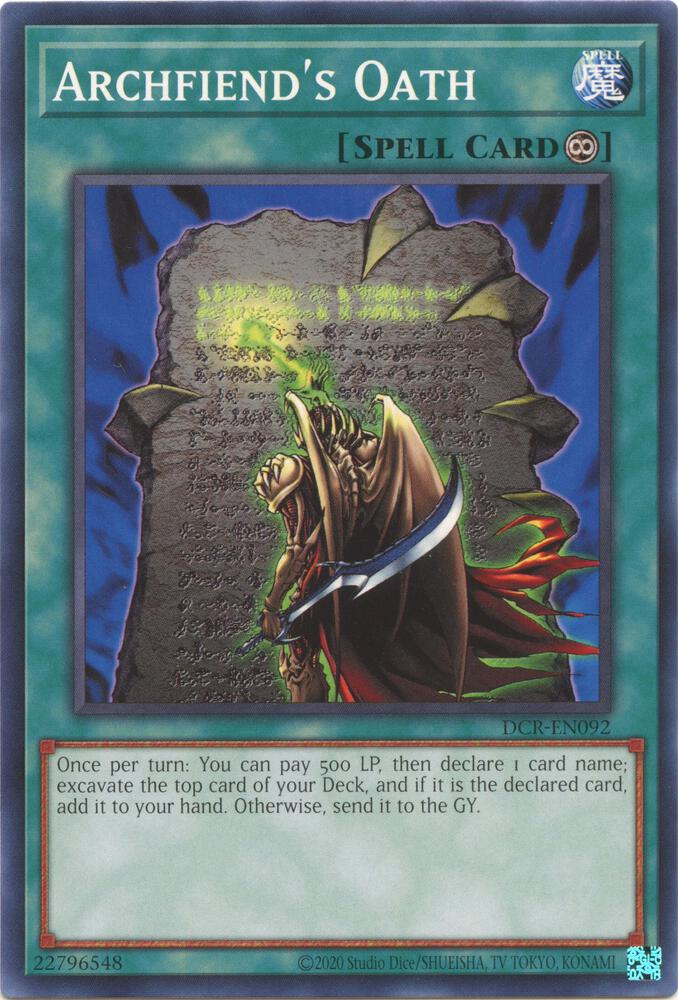 Archfiend's Oath DCR-EN092 card from Dark Crisis (25th Anniversary Edition)