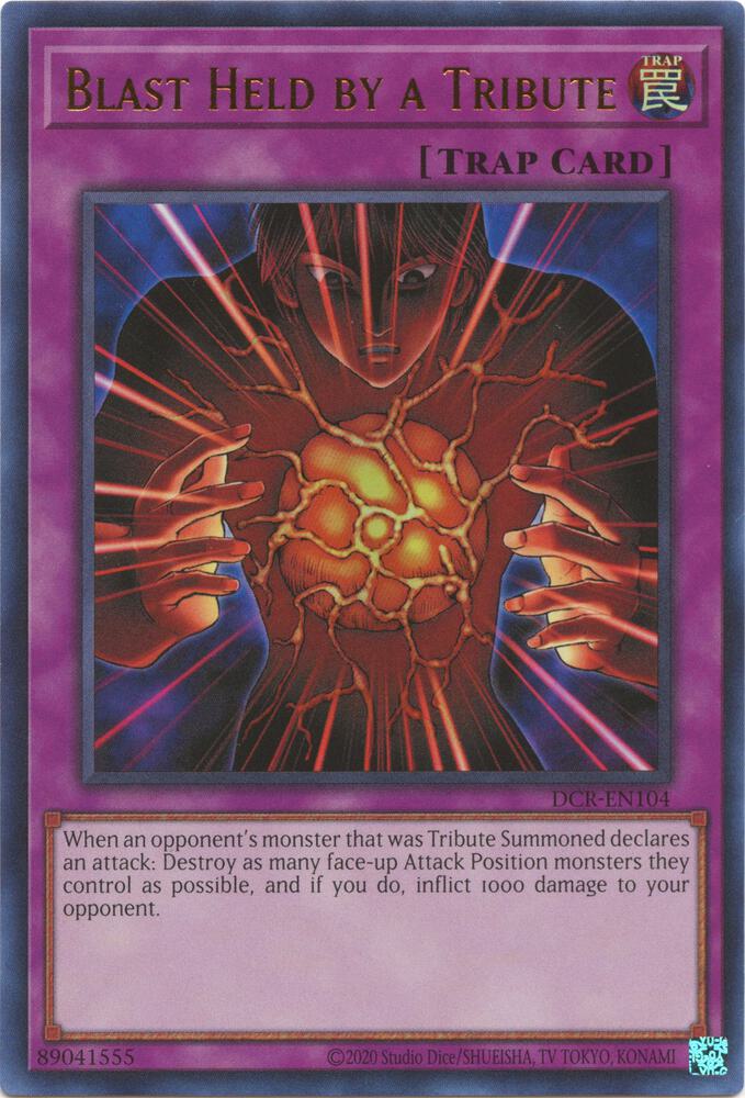 Blast Held by a Tribute DCR-EN104 card from Dark Crisis (25th Anniversary Edition)