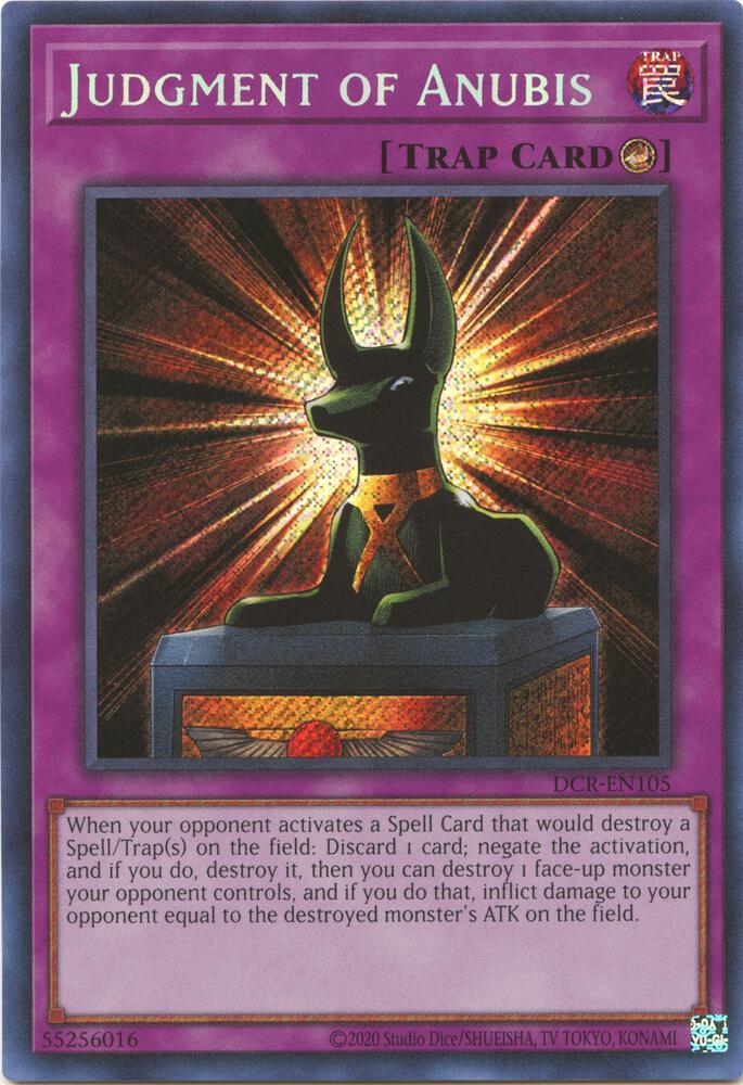 Judgment of Anubis DCR-EN105 card from Dark Crisis (25th Anniversary Edition)