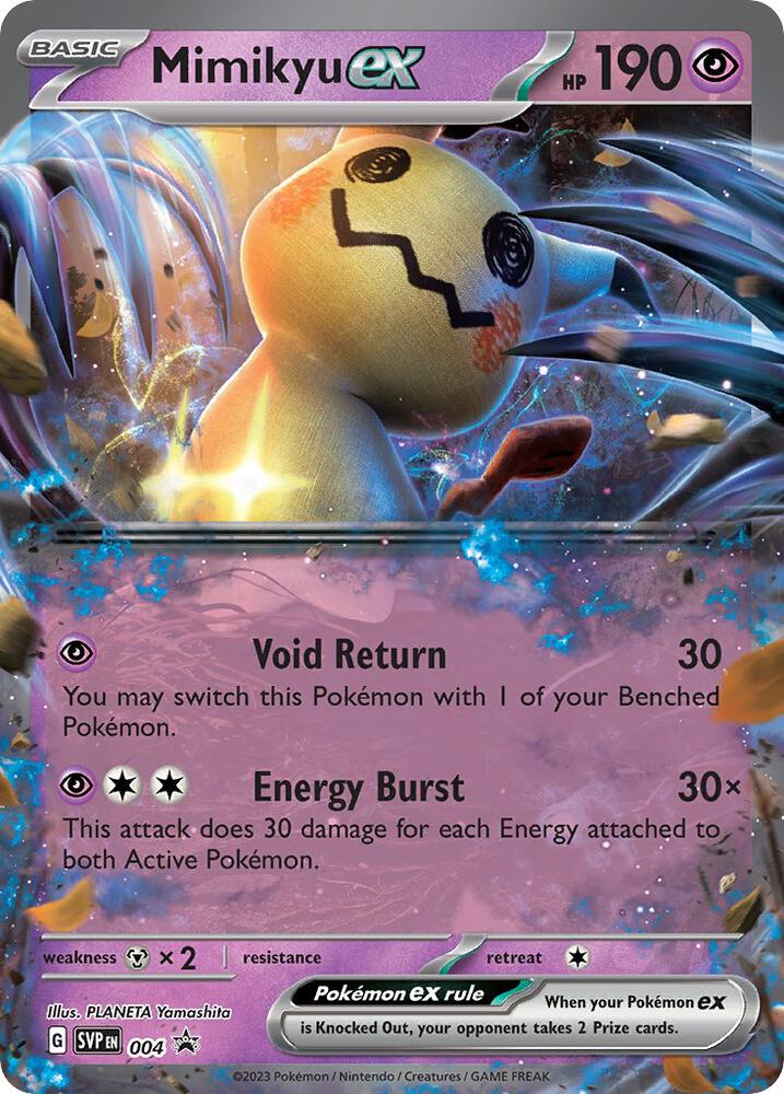 Mimikyu ex 004 card from SV: Scarlet & Violet Promo Cards