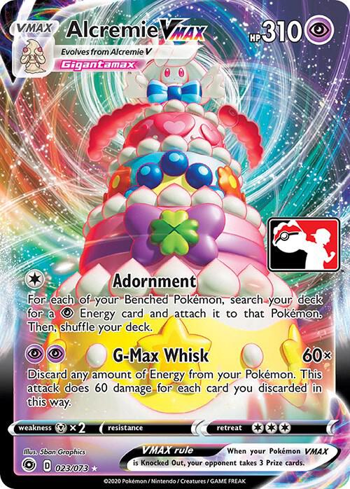 Alcremie VMAX 23/73 card from Prize Pack Series Cards