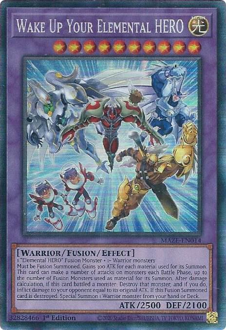 Wake Up Your Elemental HERO (CR) MAZE-EN014 card from Maze of Memories