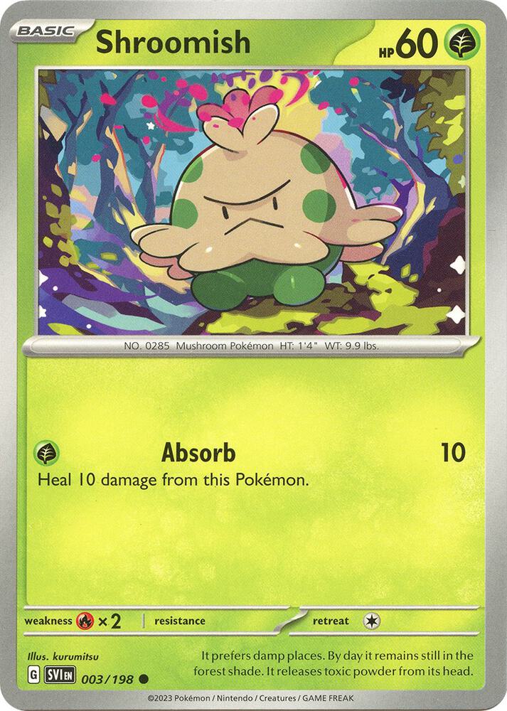 Shroomish 003/198 card from SV01: Scarlet & Violet Base Set