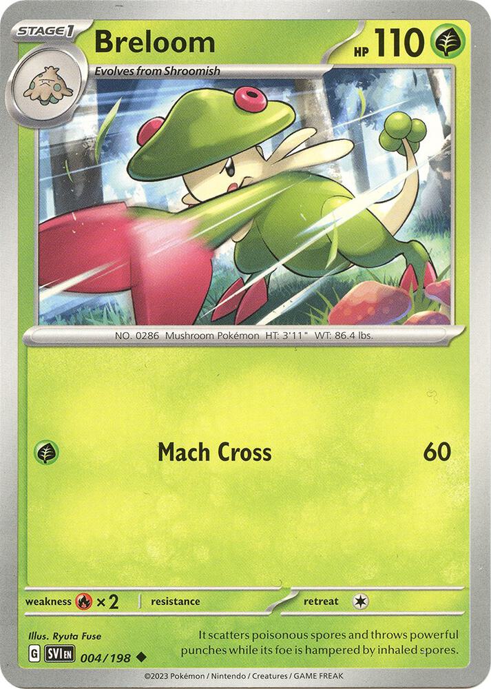 Breloom 004/198 card from SV01: Scarlet & Violet Base Set