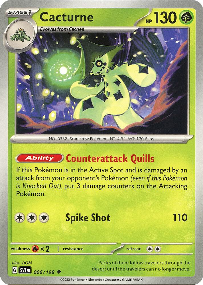 Cacturne 006/198 card from SV01: Scarlet & Violet Base Set