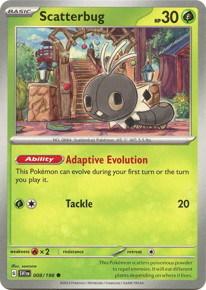 Scatterbug 008/198 card from SV01: Scarlet & Violet Base Set