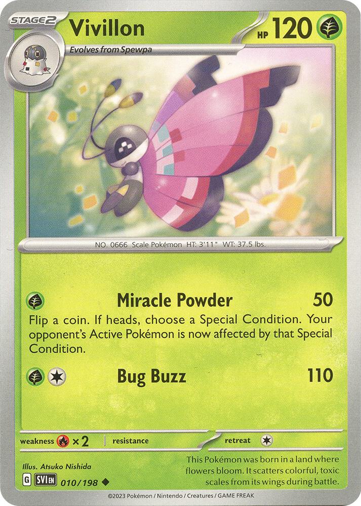 Vivillon 010/198 card from SV01: Scarlet & Violet Base Set