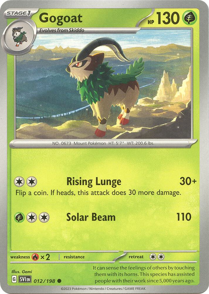 Gogoat 012/198 card from SV01: Scarlet & Violet Base Set