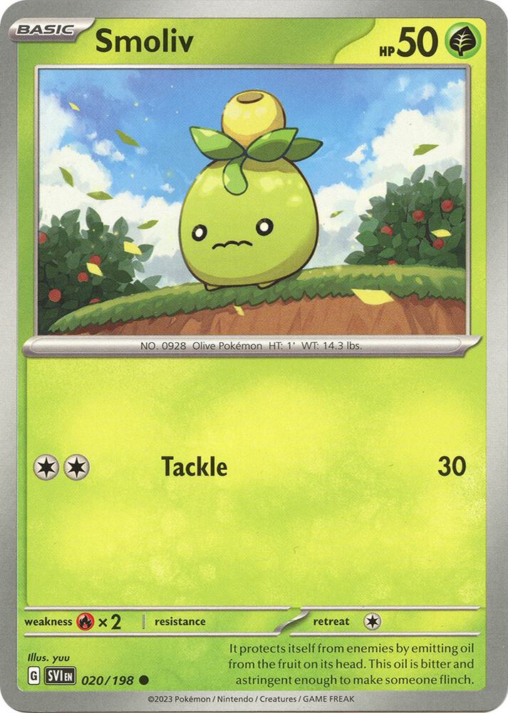 Smoliv 020/198 card from SV01: Scarlet & Violet Base Set