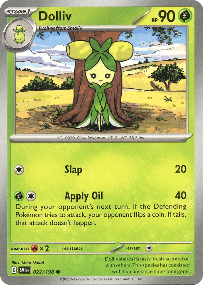 Dolliv 022/198 card from SV01: Scarlet & Violet Base Set