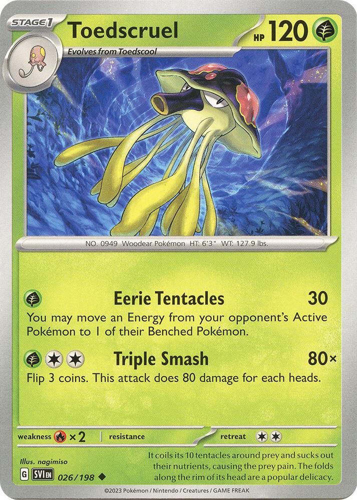 Toedscruel 026/198 card from SV01: Scarlet & Violet Base Set