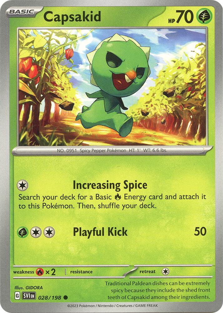 Capsakid 028/198 card from SV01: Scarlet & Violet Base Set