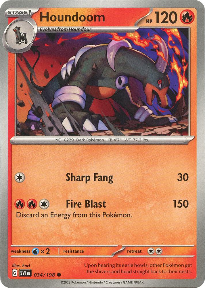 Houndoom 034/198 card from SV01: Scarlet & Violet Base Set