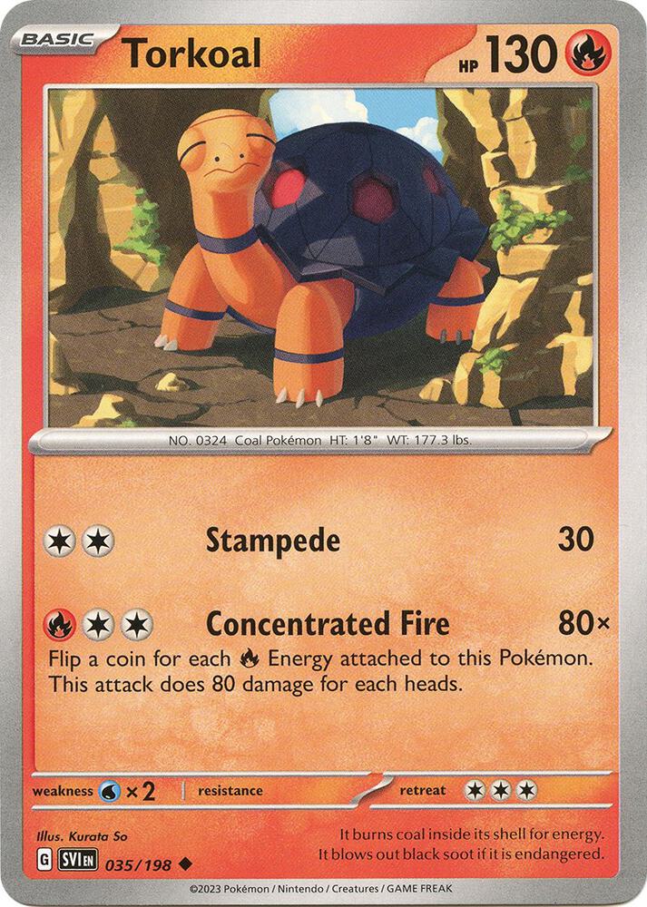 Torkoal 035/198 card from SV01: Scarlet & Violet Base Set