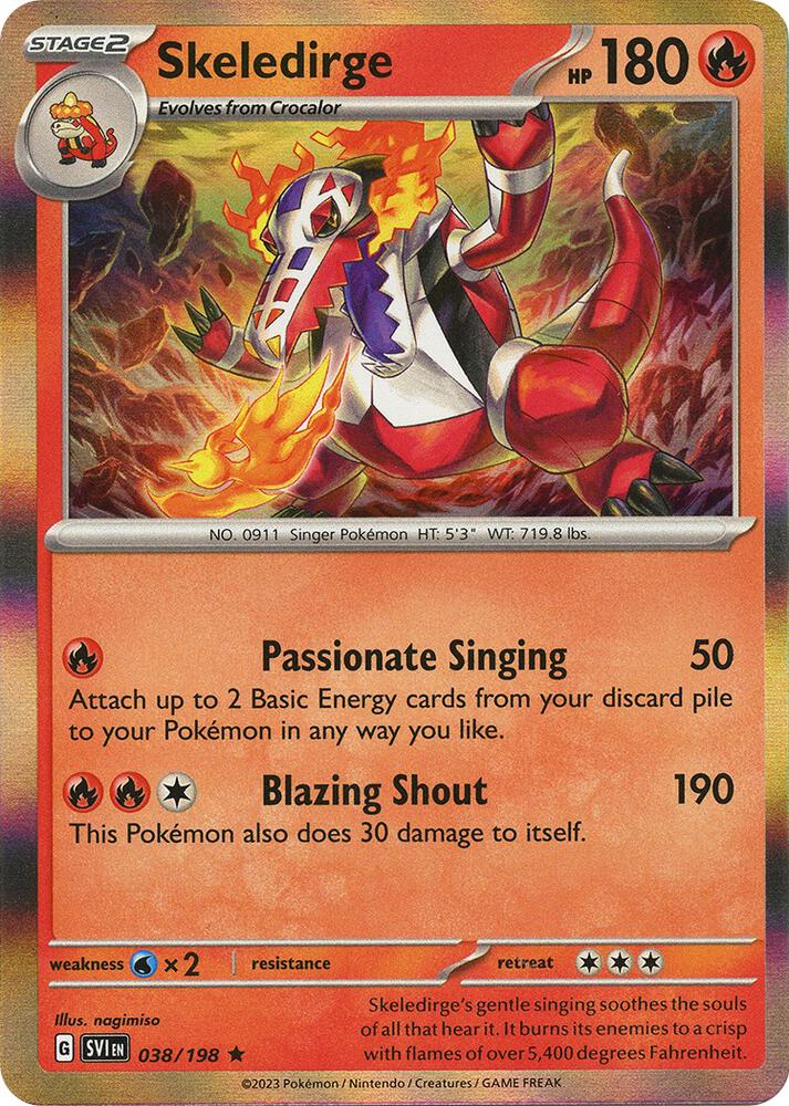 Skeledirge 038/198 card from SV01: Scarlet & Violet Base Set