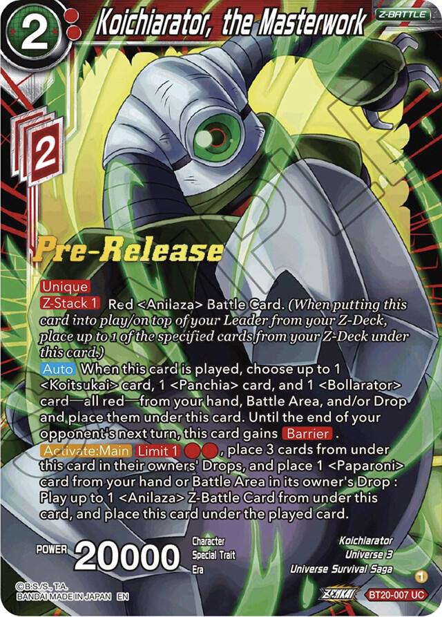 Koichiarator, the Masterwork BT20-007 card from Power Absorbed Pre-Release Cards