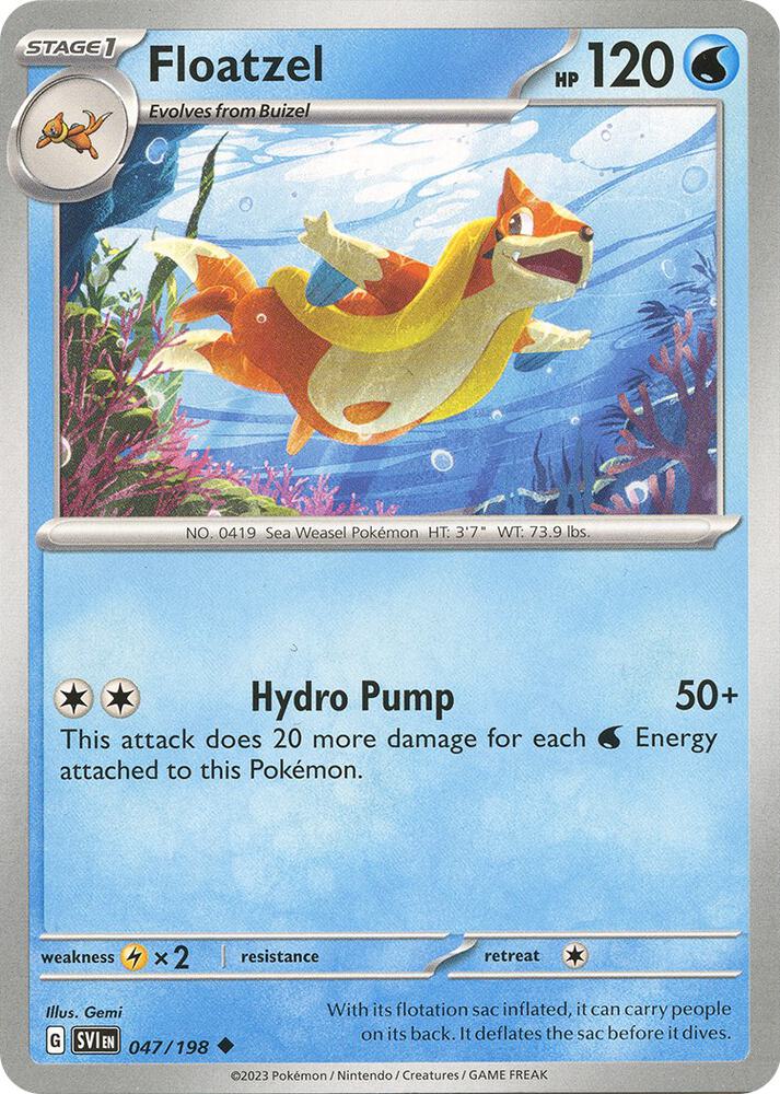 Floatzel 047/198 card from SV01: Scarlet & Violet Base Set