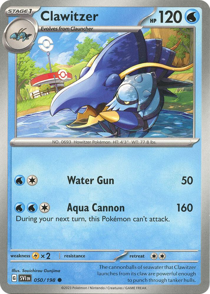Clawitzer 050/198 card from SV01: Scarlet & Violet Base Set