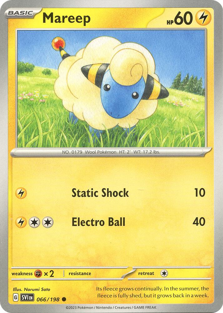 Mareep 066/198 card from SV01: Scarlet & Violet Base Set