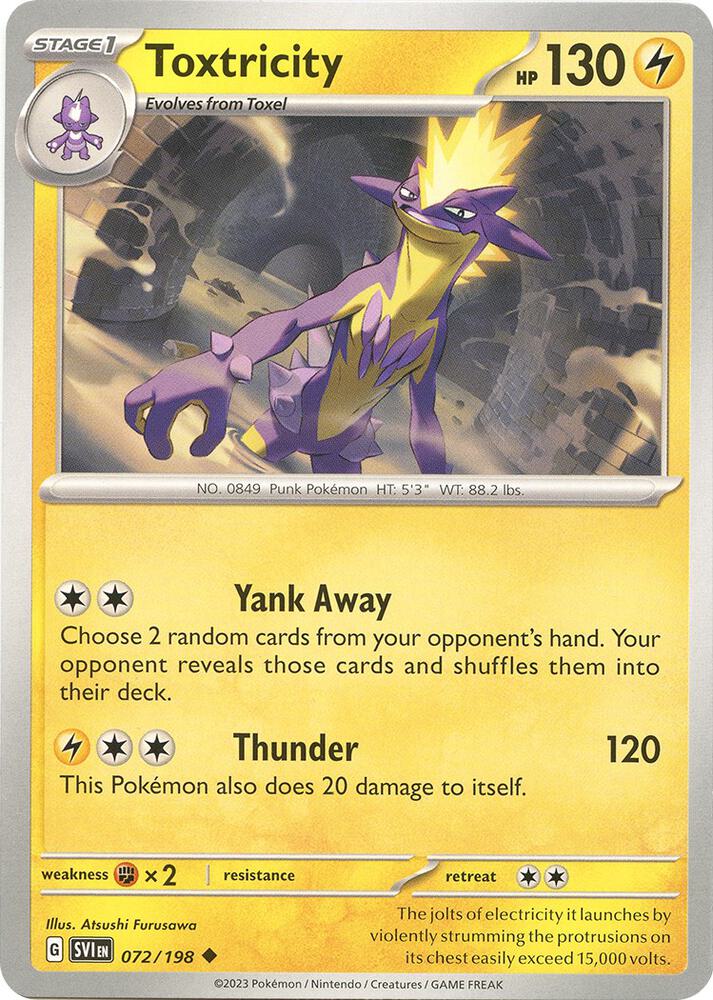 Toxtricity 072/198 card from SV01: Scarlet & Violet Base Set