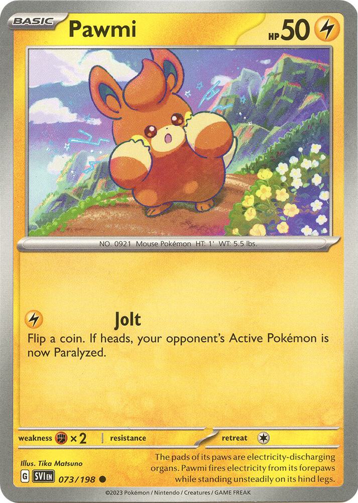 Pawmi 073/198 card from SV01: Scarlet & Violet Base Set