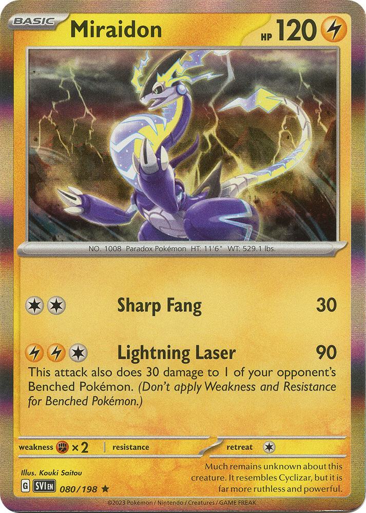 Miraidon 080/198 card from SV01: Scarlet & Violet Base Set