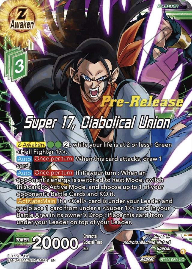 Super 17, Diabolical Union BT20-059 card from Power Absorbed Pre-Release Cards
