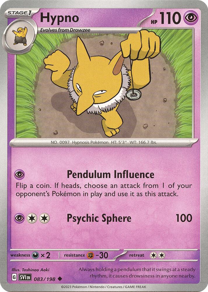 Hypno 083/198 card from SV01: Scarlet & Violet Base Set
