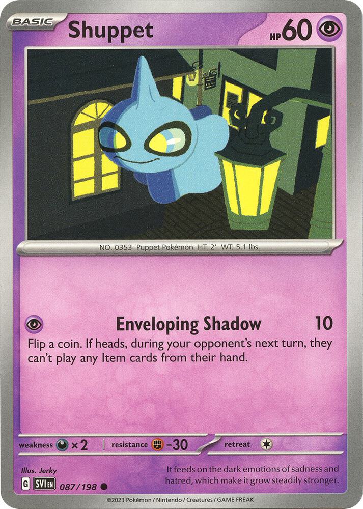 Shuppet 087/198 card from SV01: Scarlet & Violet Base Set