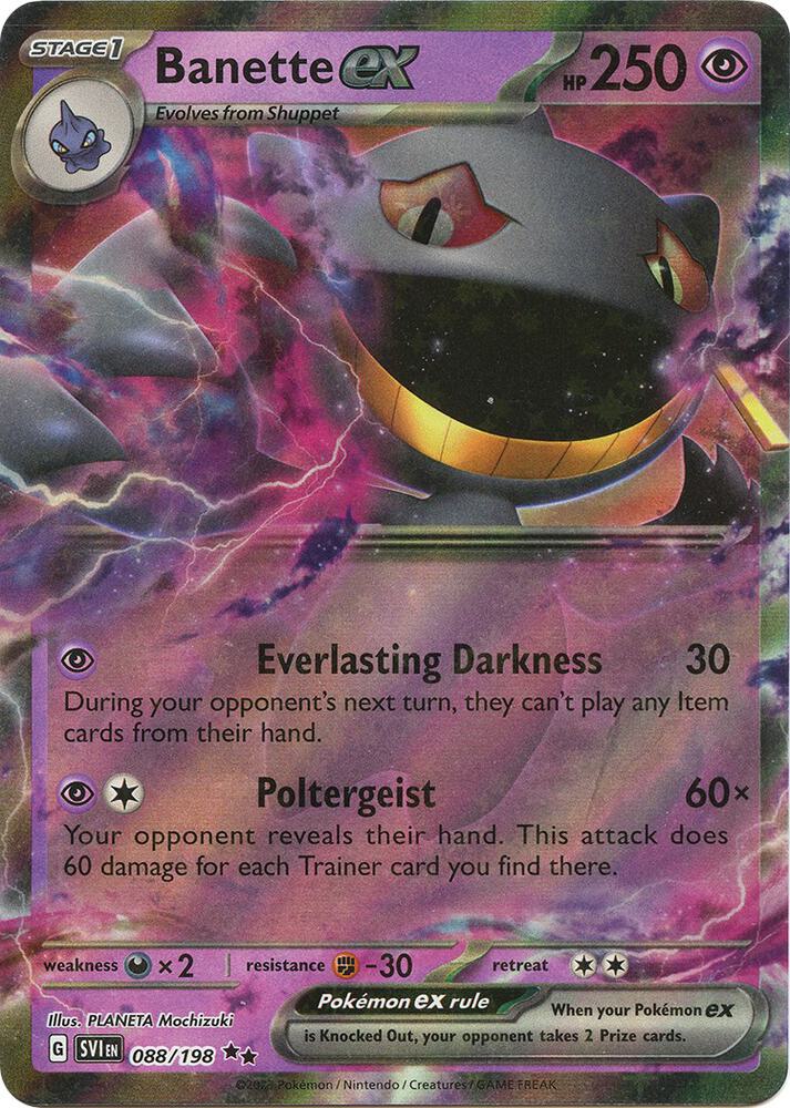 Banette ex 088/198 card from SV01: Scarlet & Violet Base Set