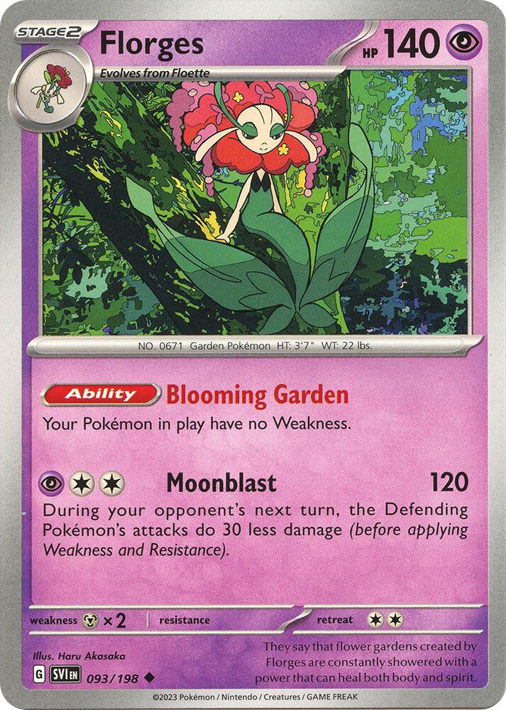 Florges 093/198 card from SV01: Scarlet & Violet Base Set