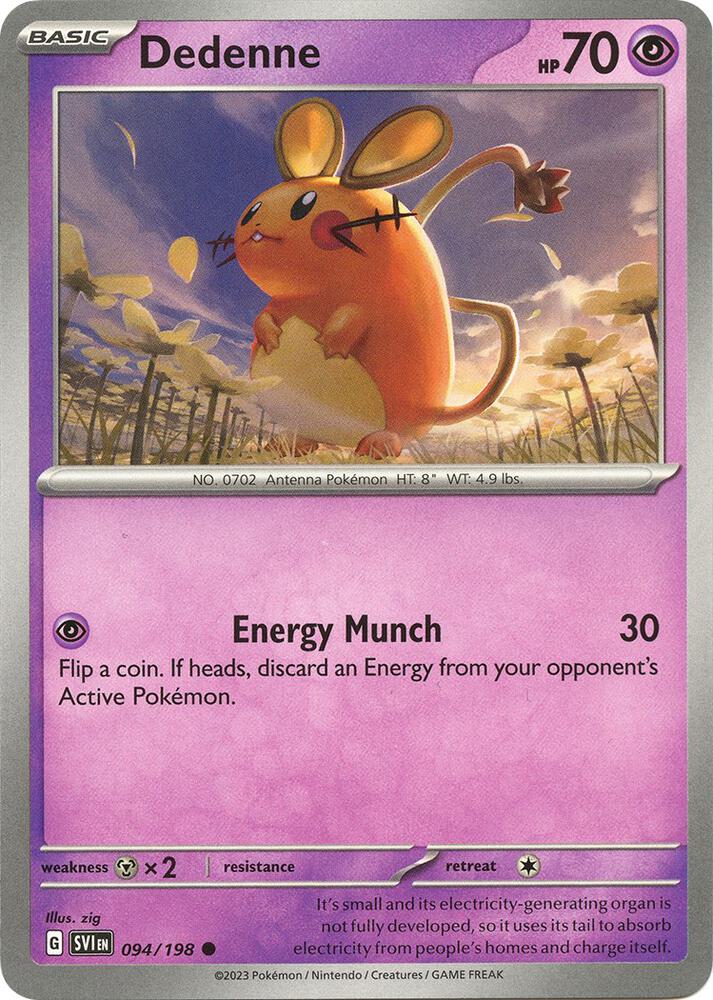 Dedenne 094/198 card from SV01: Scarlet & Violet Base Set