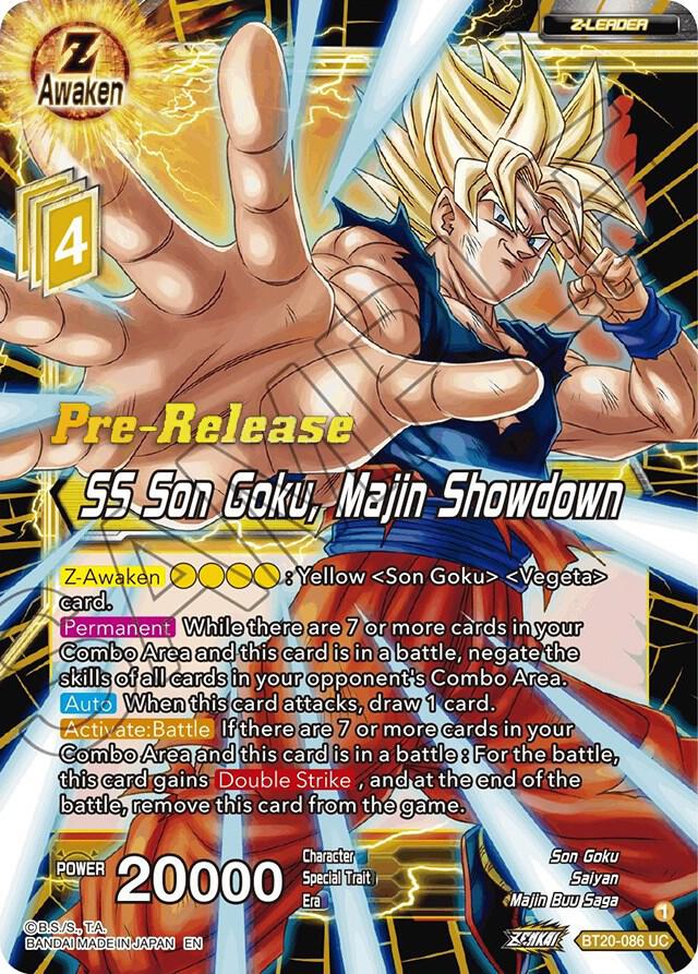 SS Son Goku, Majin Showdown BT20-086 card from Power Absorbed Pre-Release Cards