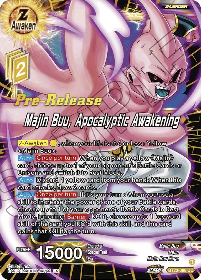 Majin Buu, Apocalyptic Awakening BT20-088 card from Power Absorbed Pre-Release Cards