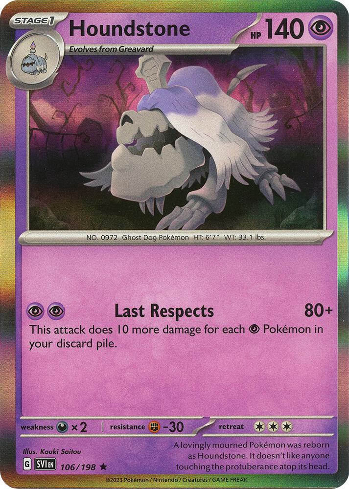 Houndstone 106/198 card from SV01: Scarlet & Violet Base Set