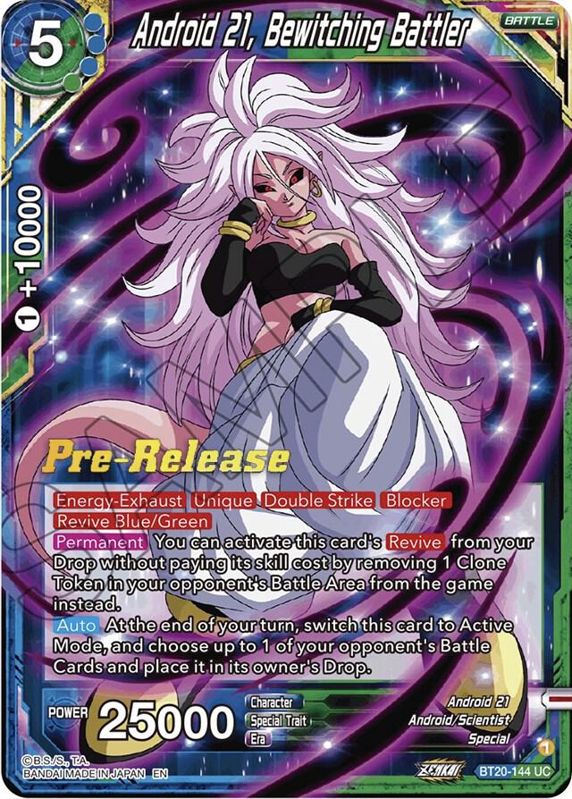 Android 21, Bewitching Battler BT20-144 card from Power Absorbed Pre-Release Cards