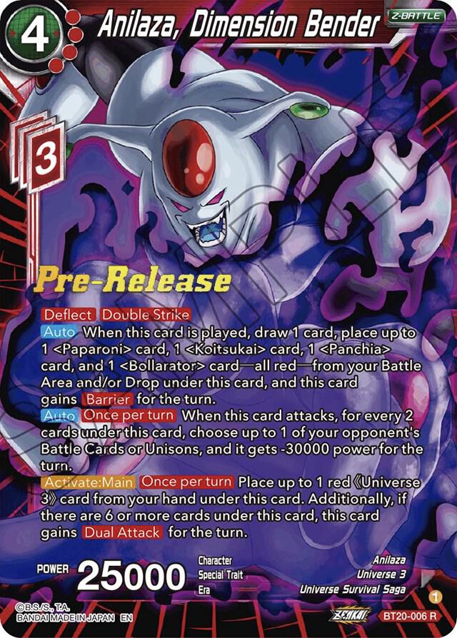 Anilaza, Dimension Bender BT20-006 card from Power Absorbed Pre-Release Cards