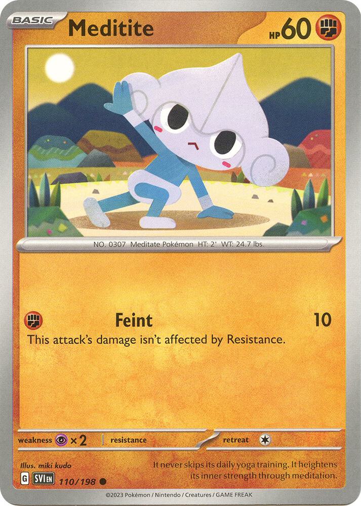 Meditite 110/198 card from SV01: Scarlet & Violet Base Set